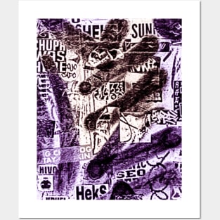 Purple Black Graffiti NYC Street Art Posters and Art